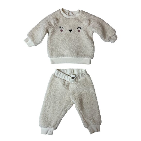 H&M Baby Bear Fleece Sweatshirt & Pants Set Size 6M - Picture 1 of 9
